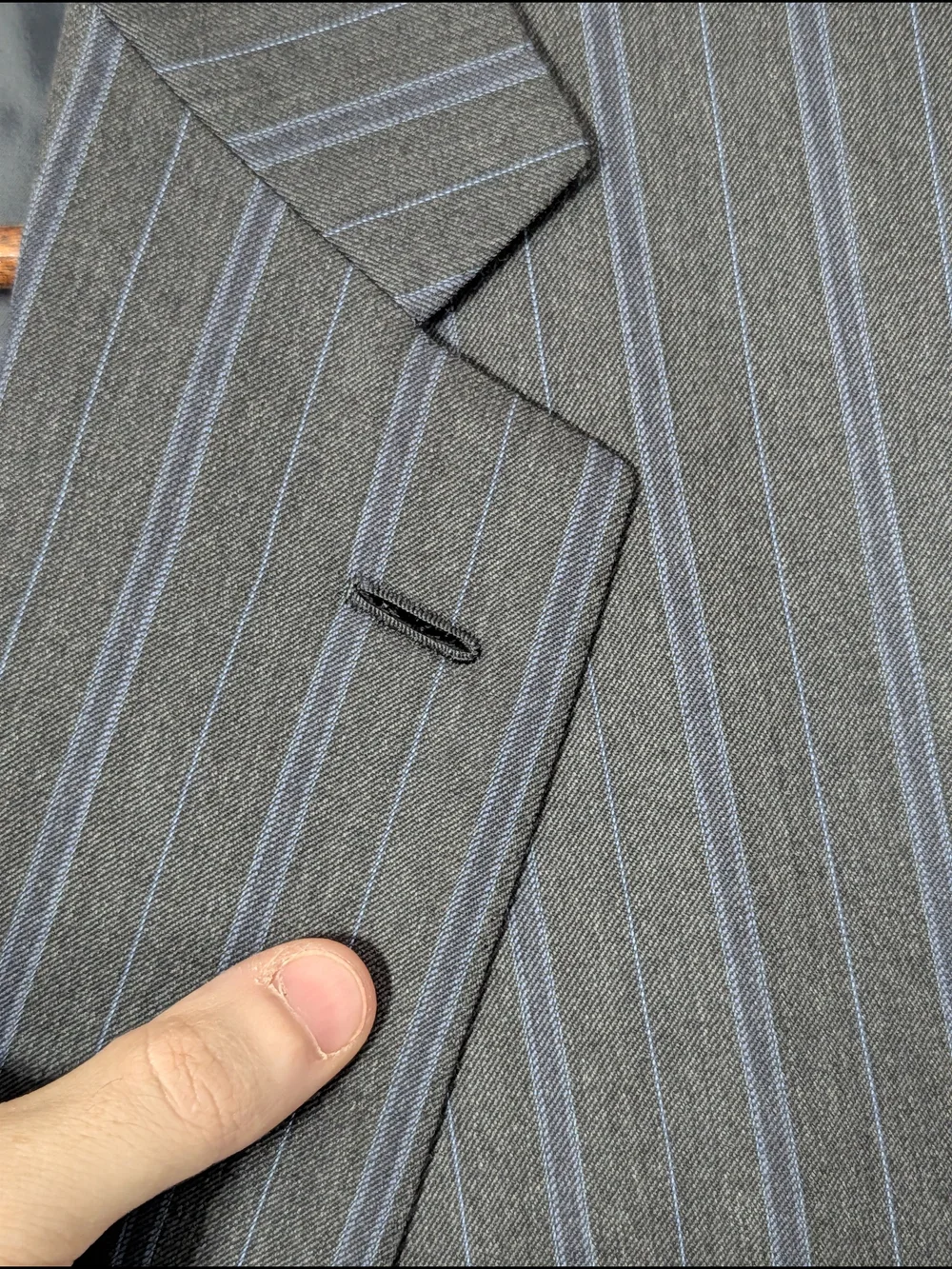 BRIONI Charcoal/Blue Striped SOFT Wool Two-Button Italian Sport Coat 48L